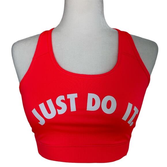 Nike Women’s Victory Dri-Fit Medium Support Sports Bra Orange Large Just Do It - Picture 4 of 7